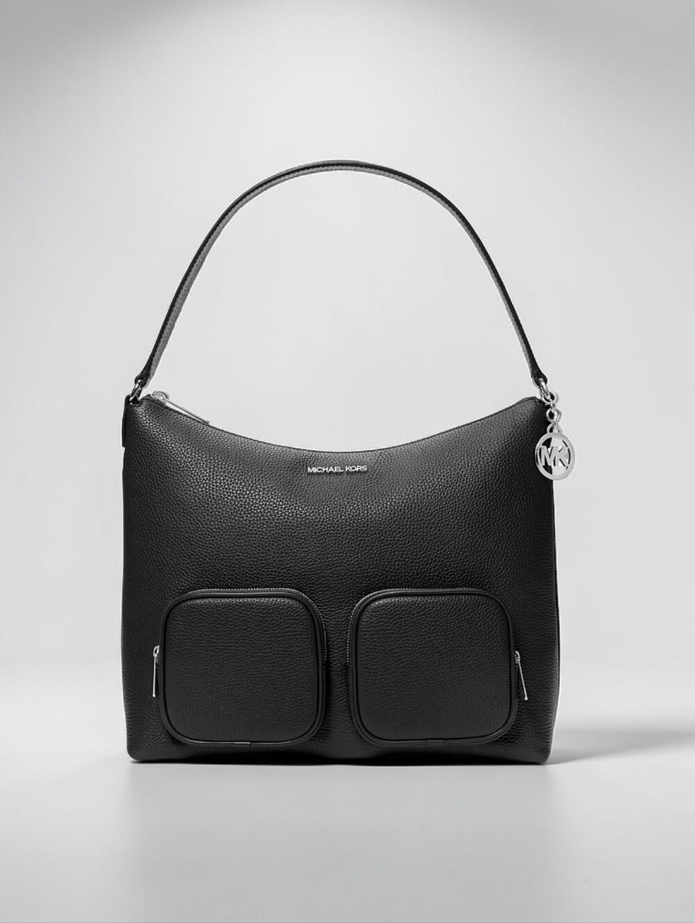Nwt Michael Kors Black Pebbled Leather Shoulder Bag